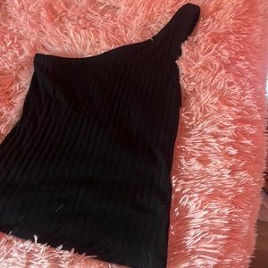 black off the shoulder tank top